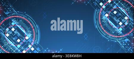 Abstract background. Scientific and technological concept with the use of technical elements formed in the shape of a circle. Vector Stock Vector