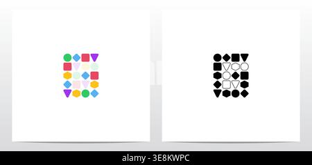 Circle Square Hexagon Diamond Triangle Shape Letter Logo Design G Stock Vector
