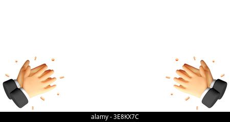 3d hands clapping, applause Stock Vector