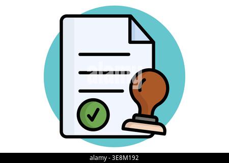 Permit icon. Icon related to legality. Government elements vector illustration. colored icon style Stock Vector