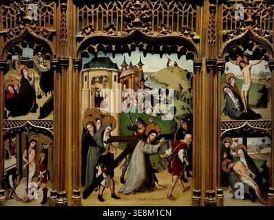 Retablo de la Pasión (Altarpiece of the Passion), an oil on panel ...