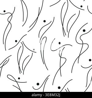 Abstract sport body silhouette seamless pattern, dynamic human figures. Vector health, fitness, dance, and wellness illustration, men background for Stock Vector