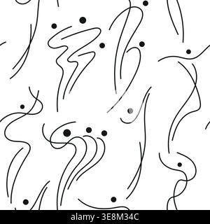 Abstract sport body silhouette seamless pattern, dynamic human figures. Vector health, fitness, dance, and wellness illustration, men background for Stock Vector