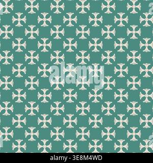 Geometric Cross Floral Jade Trellis Stock Vector