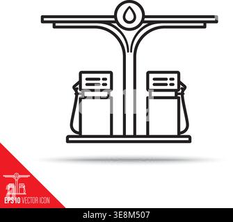 Gas station line icon vector illustration Stock Vector