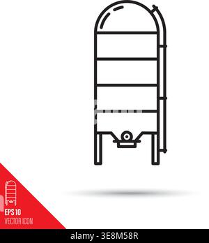 Agricultural silo vector line icon Stock Vector