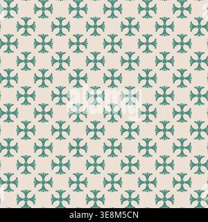 Abstract Jade Floral Cross Lattice Stock Vector