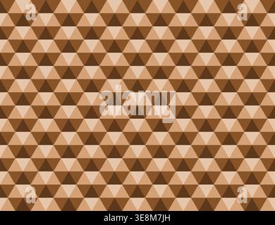 Seamless brown geometric triangle pattern forming a repeating abstract background. Stock Vector