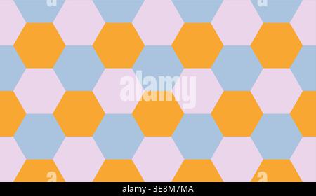 Pastel colored hexagonal honeycomb pattern forming a soft seamless geometric background. Stock Vector