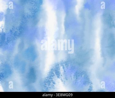 Abstract blue watercolor background with vertical soft washes and smooth gradient transitions. Hand painted aqua and sky texture on paper subtle tones, airy artistic backdrop for design and branding. Stock Vector