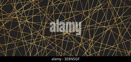 Straight random chaotic geometric lines form striking abstract vector pattern. Stock Vector