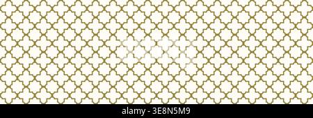 Seamless gold Islamic geometric vector pattern, elegant ornate background for Ramadan designs Stock Vector