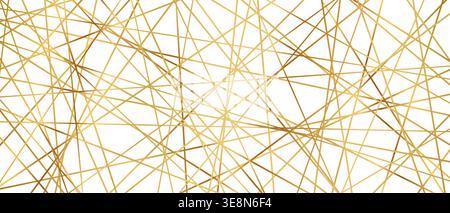 Modern abstract pattern with straight golden lines creating seamless geometric background texture vector illustration. Stock Vector