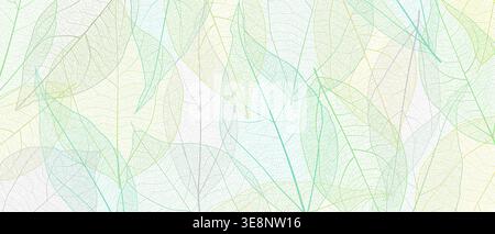 Leaf vein skeleton texture abstract background with close up plant leaf cells ornament texture pattern. Stock Vector