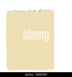 A piece of paper with a torn edge. Vector illustration. Torn paper isolated on a white background. White scraps of paper for scrapbooking, note-taking Stock Vector