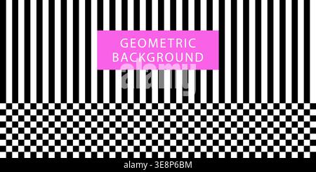 Bold geometric background. Stripes checker pattern Stock Vector