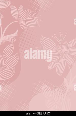 Pastel background with flowers . Hand drawn. Not AI, vector illustration Stock Vector
