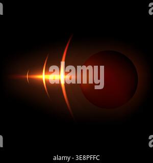 Solar glare in a tech gaming style in the form of an energy shield Stock Vector