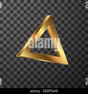 Gold counter in the form of a triangle with an aperture at top Stock Vector