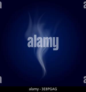 Delicate white cigarette smoke waves on transparent background Stock Vector