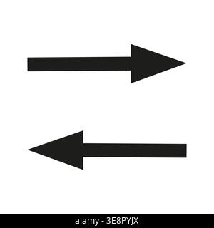 Directional arrows Vector. Professional pointers signs. Contrasting ways symbols. Navigational indicators collections. Stock Vector