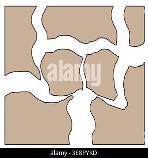 Cracked earth pattern. Stone texture Vector. Brown desert ground. Dry surface detail. Stock Vector