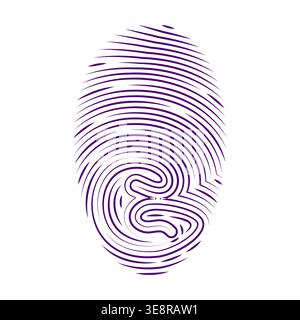 Abstract fingerprint icon. Biometric identity symbol Stock Vector