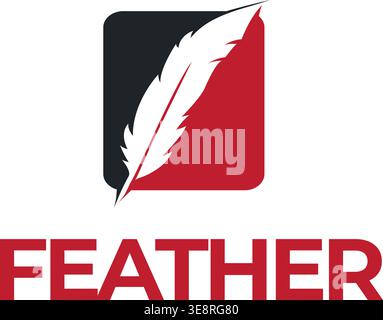 Elegant feather logo writing design Stock Vector