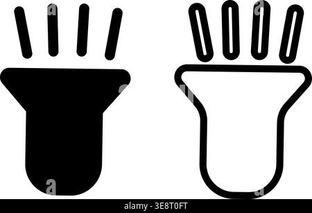 Light icons set black and white – illumination, brightness, lamp symbols Stock Vector