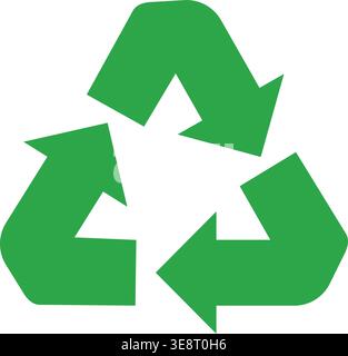 Recycling symbol with green arrows triangle – eco, sustainability, reuse icon Stock Vector