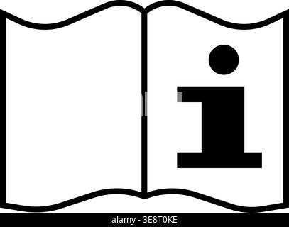 Book icon with letter “i” – information, education symbol, knowledge logo Stock Vector