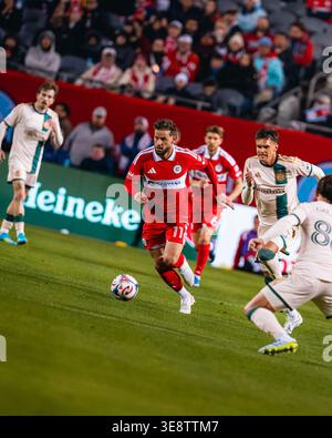 Chicago Fire FC forward Philip Zinckernagel (11) jogs to take corner ...