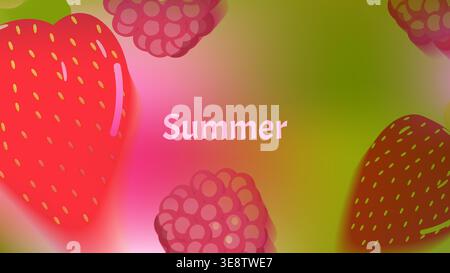 Vibrant summer mesh gradient background with Blurred Fruit soft color blends for ads, web design, banners, and marketing materials. vector illustration Stock Vector