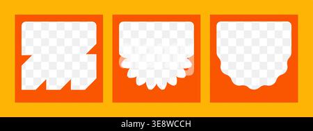 Trendy set of Templates Bold collage style with geometric shapes, y2k, and organic labels. For creative flyer, poster, or social media post with Stock Vector