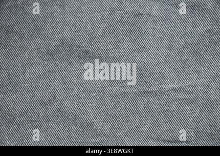Grey Denim Fabric Macro Jean Shirt Texture and Detailed Background Close-Up Stock Photo