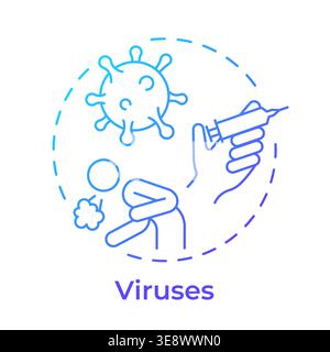Viruses blue gradient concept icon Stock Vector