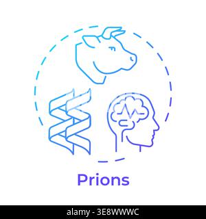 Prions blue gradient concept icon Stock Vector