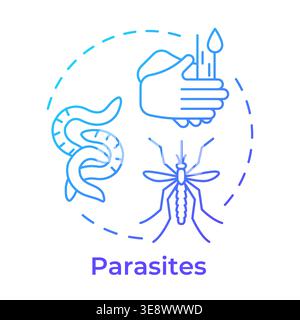 Parasites blue gradient concept icon Stock Vector