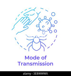 Mode of transmission blue gradient concept icon Stock Vector