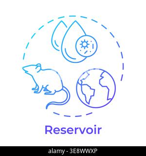 Reservoir blue gradient concept icon Stock Vector