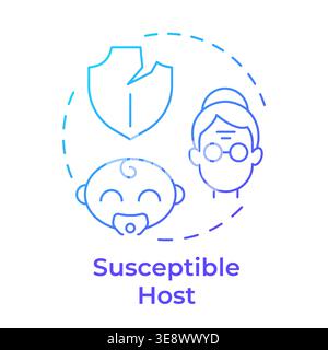 Susceptible host blue gradient concept icon Stock Vector