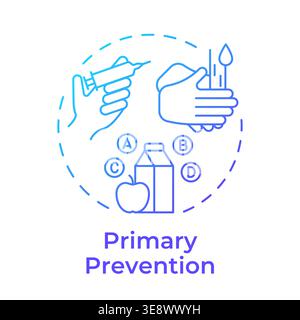 Primary prevention blue gradient concept icon Stock Vector