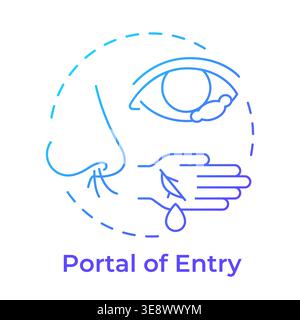 Portal of entry blue gradient concept icon Stock Vector