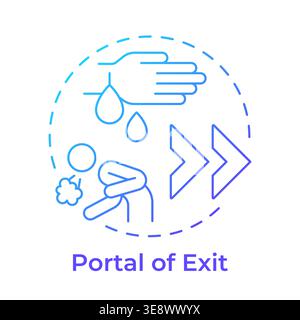 Portal of exit blue gradient concept icon Stock Vector