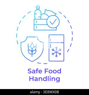 Safe food handling blue gradient concept icon Stock Vector