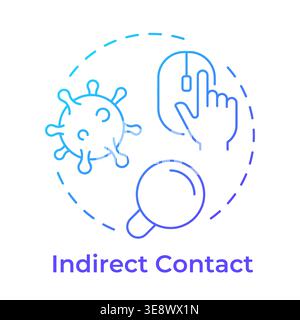 Indirect contact blue gradient concept icon Stock Vector