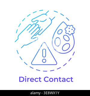 Direct contact blue gradient concept icon Stock Vector