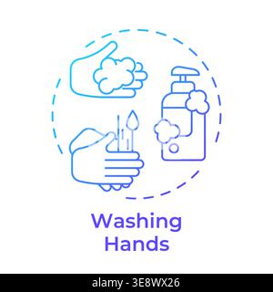 Washing hands blue gradient concept icon Stock Vector