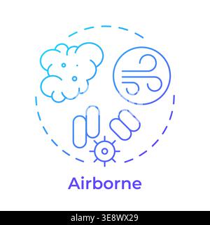 Airborne blue gradient concept icon Stock Vector