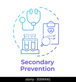 Secondary prevention blue gradient concept icon Stock Vector